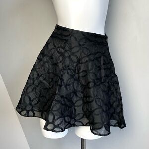 Black Whimsical Mini Skirt M